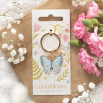 Blue Luna Butterfly Enamel Keyring