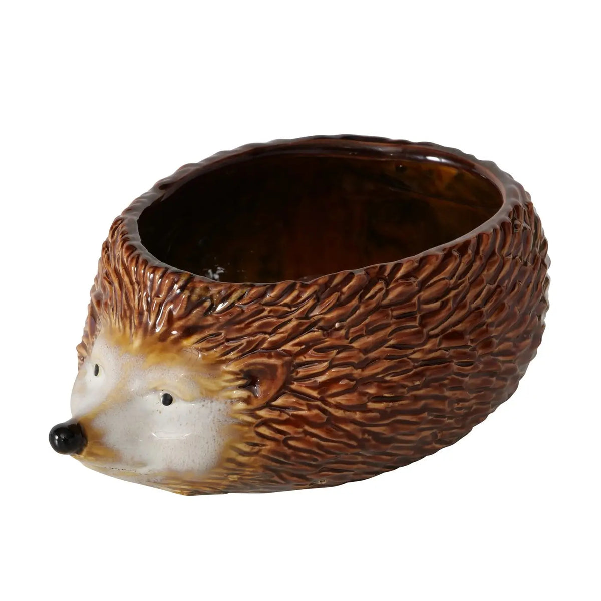 Brown Ceramic Hedgehog Shaped Bowl