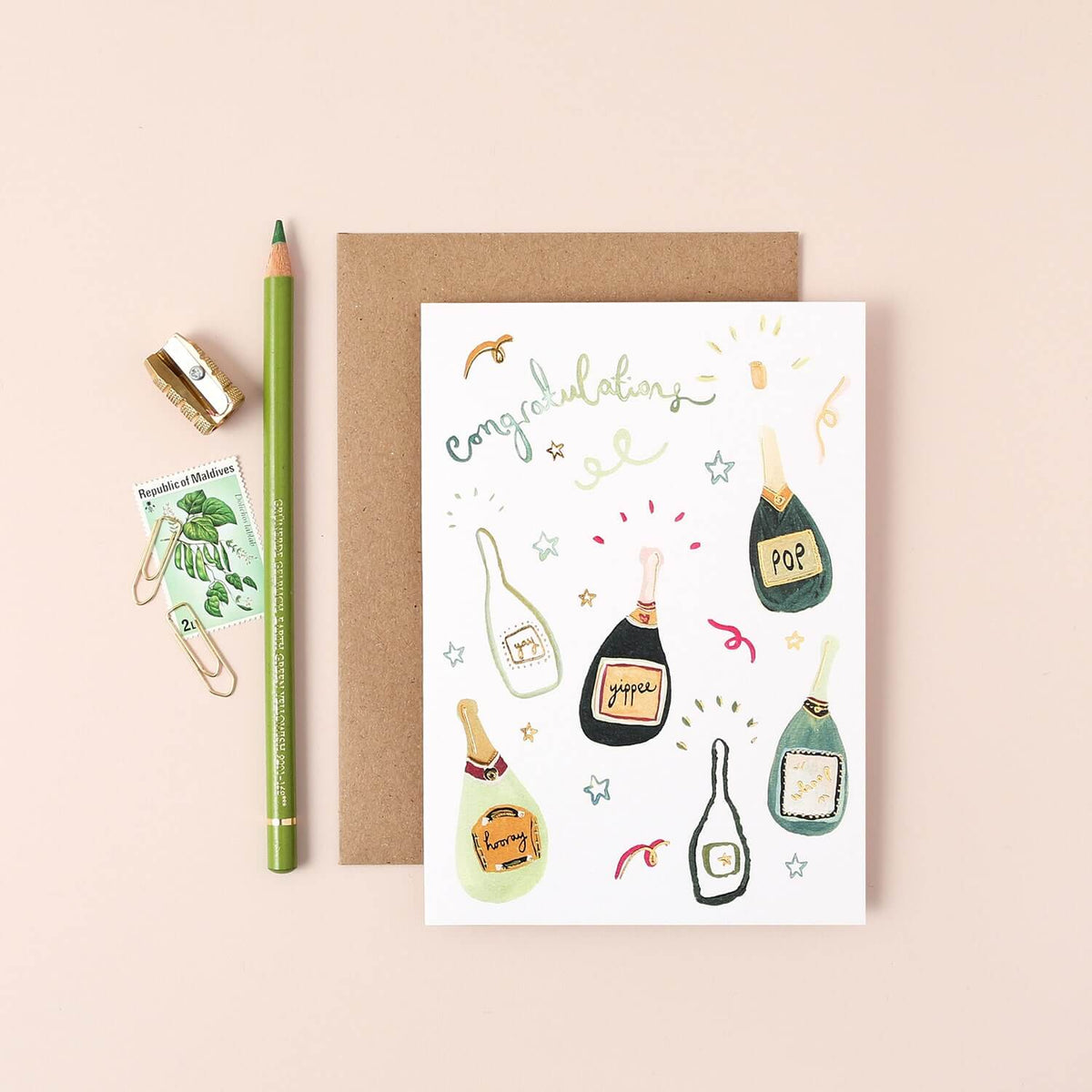 Bubbly Bottles Congratulations Card