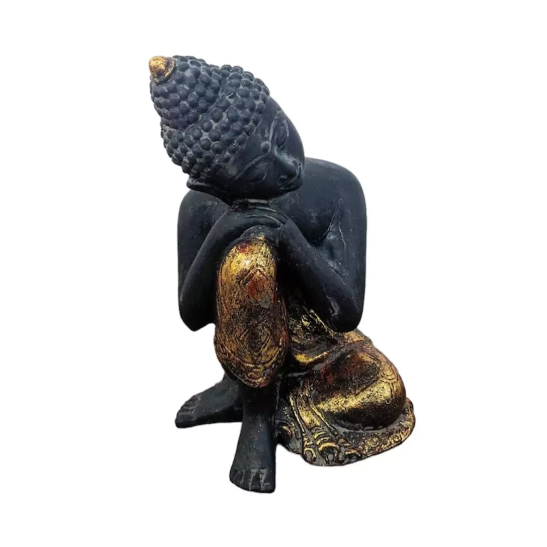 Black & Gold Resting Buddha Statue