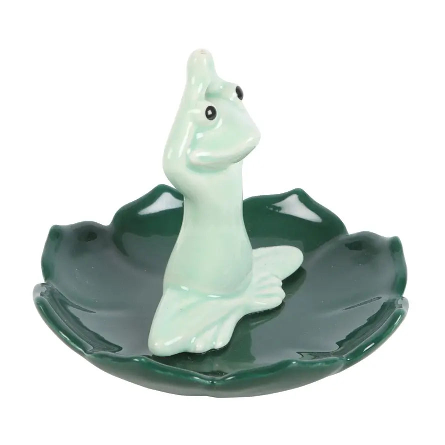 Green Yoga Frog Incense Stick Holder