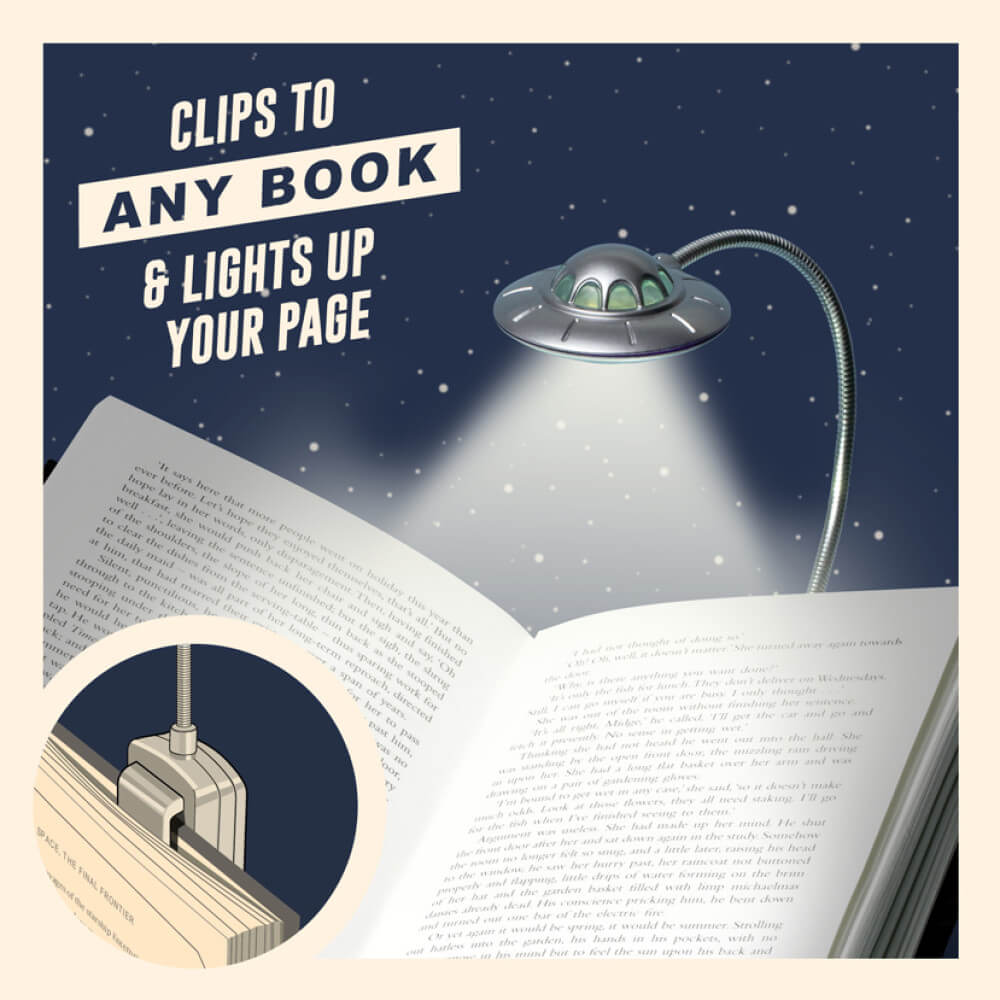 Silver UFO Clip-on Book Light