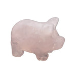 Carved Rose Quartz Pig Ornament 40mm
