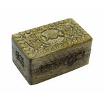 Carved Triple Moon Wooden Box