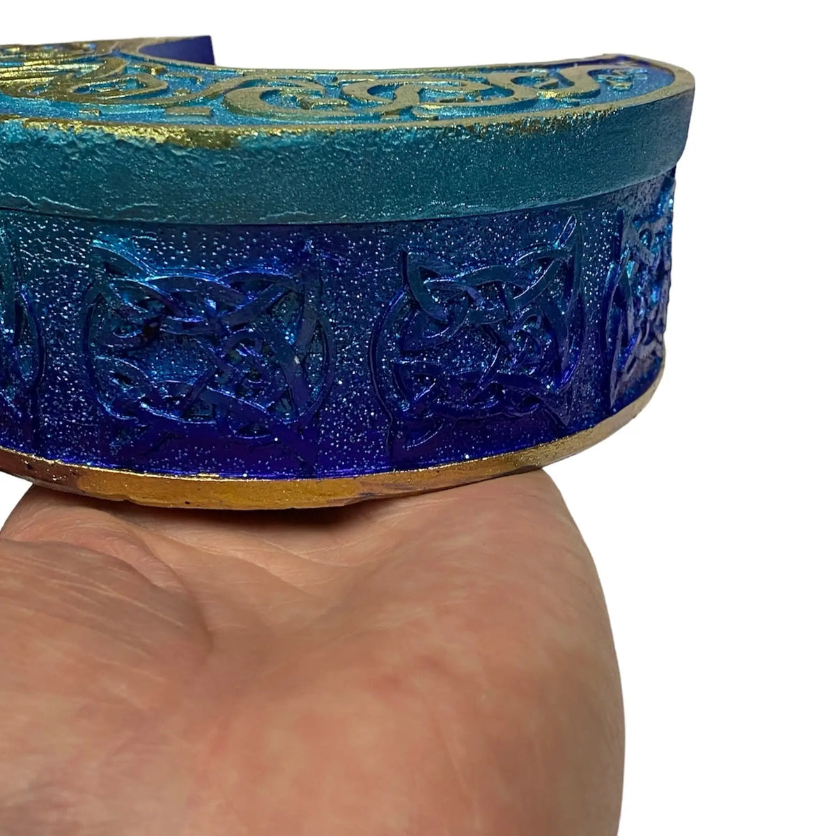 Blue Crescent Moon Trinket Box