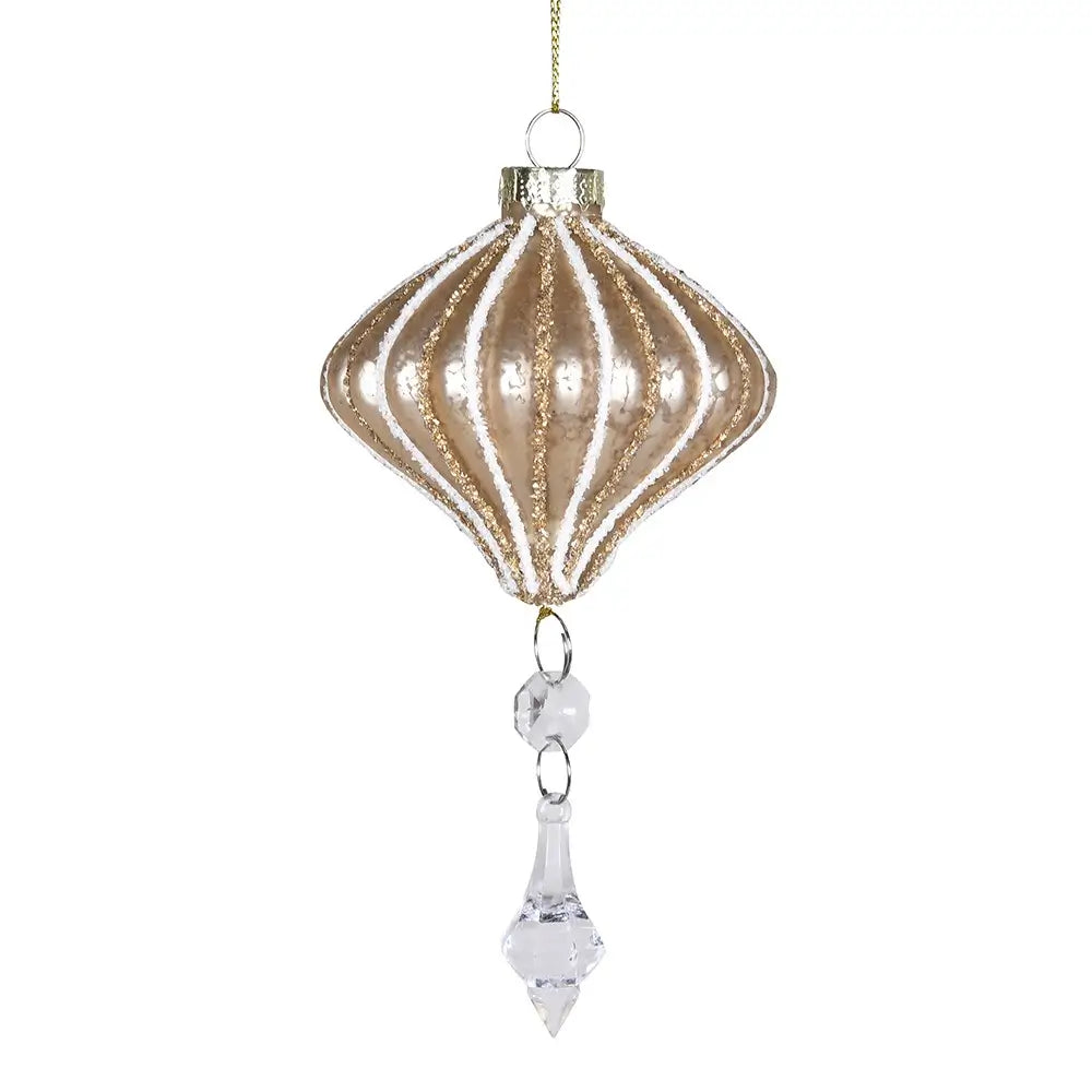 Champagne Colour Pendant Glass Bauble