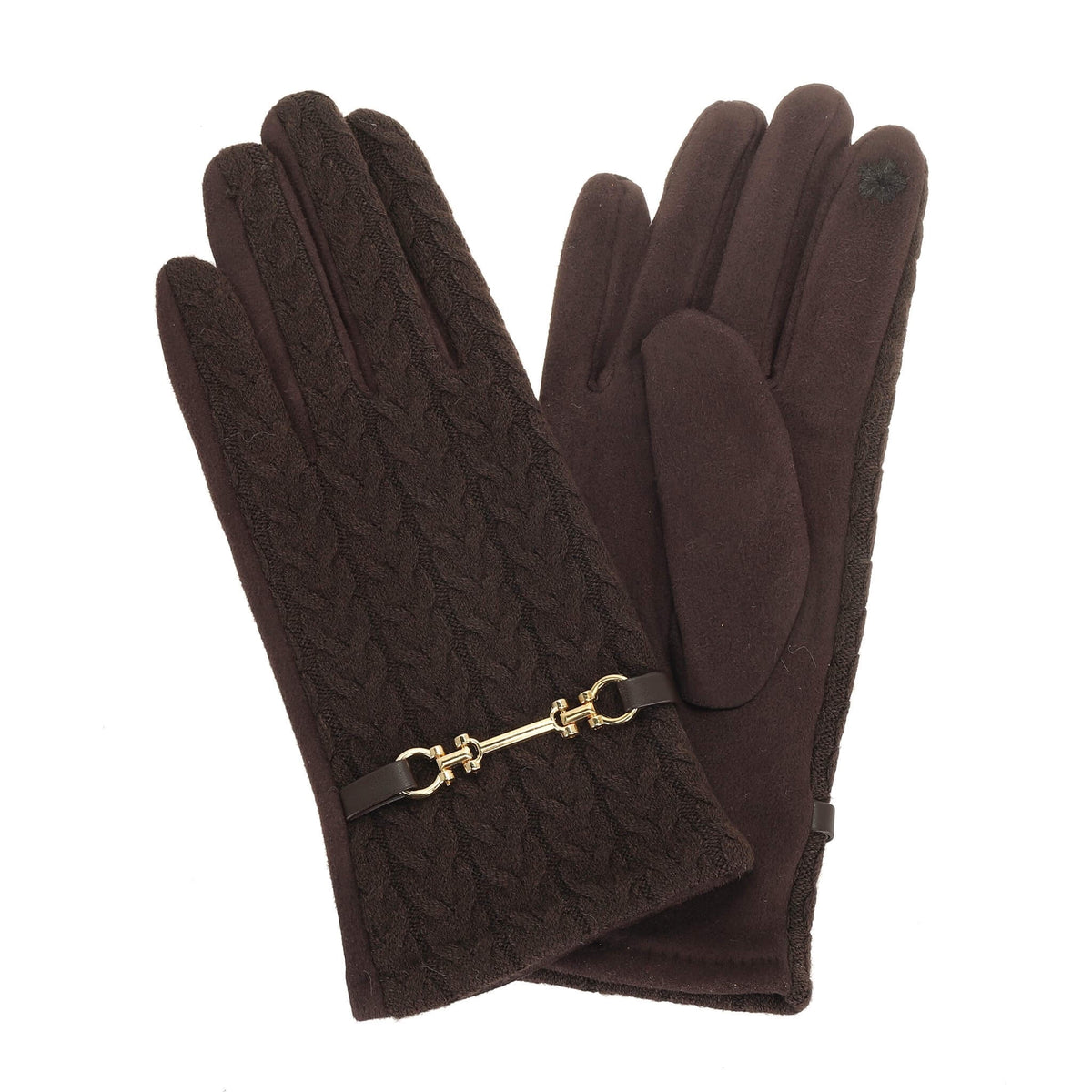 Chocolate Brown Knitted Gloves GL25CHOCOLATE