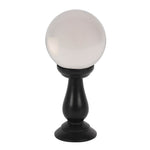 Clear Glass 9cm Crystal Ball on Black Wooden Stand