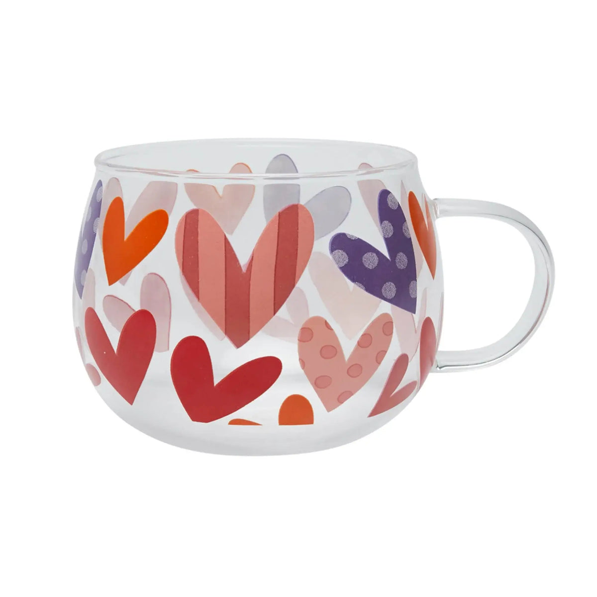 Buy Big Hearts Glass Mug by Belly Button in Southend