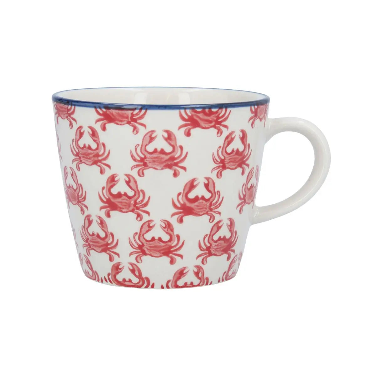 Red crab print ceramic mug by Gisela Graham in Southend on Sea, at Under the Sun gift shop