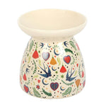 Cream Midnight Bloom Print Oil Burner or Wax Melt Warmer