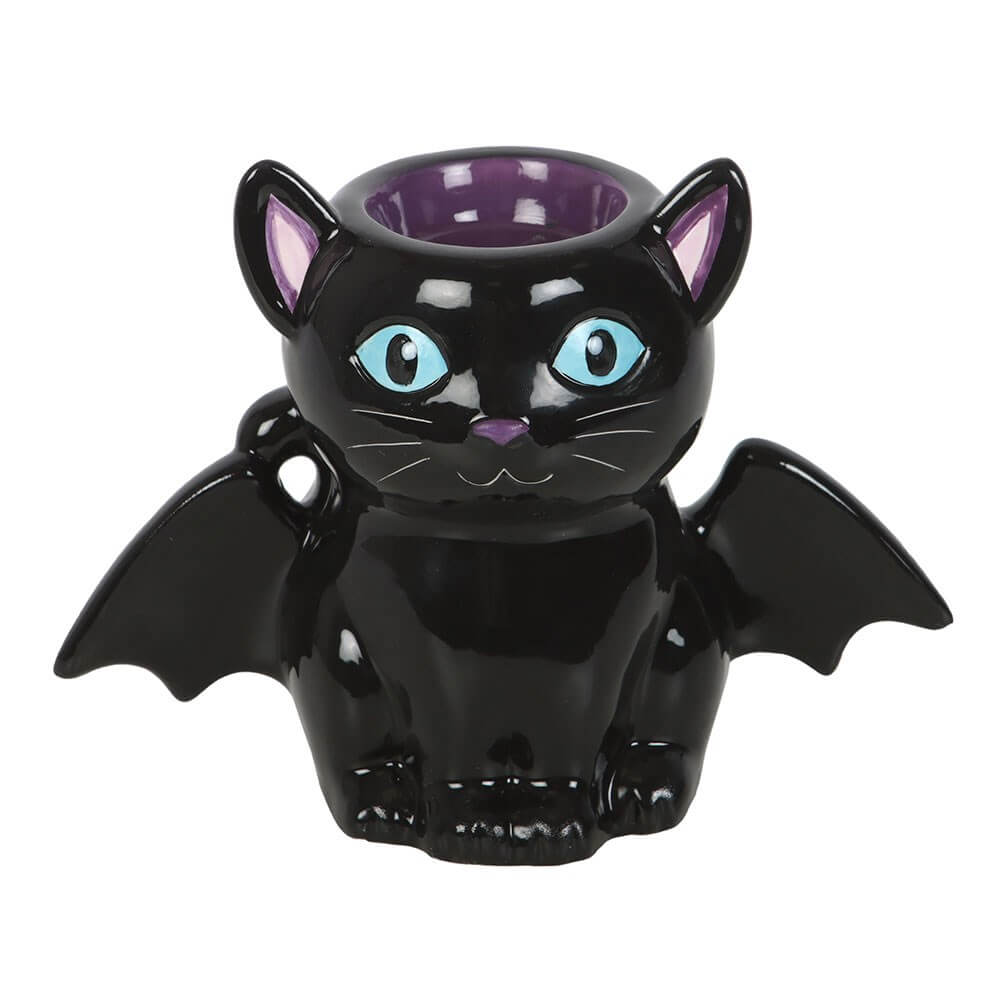 Cute Black Cat with Bat Wings Oil Burner and Wax Warmer