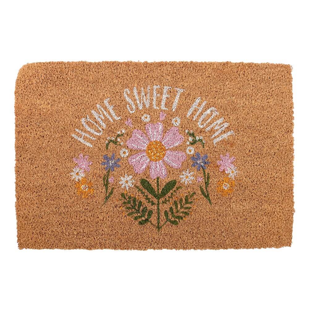 Daisy Flower Design, Home Sweet Home Printed Coir Doormat