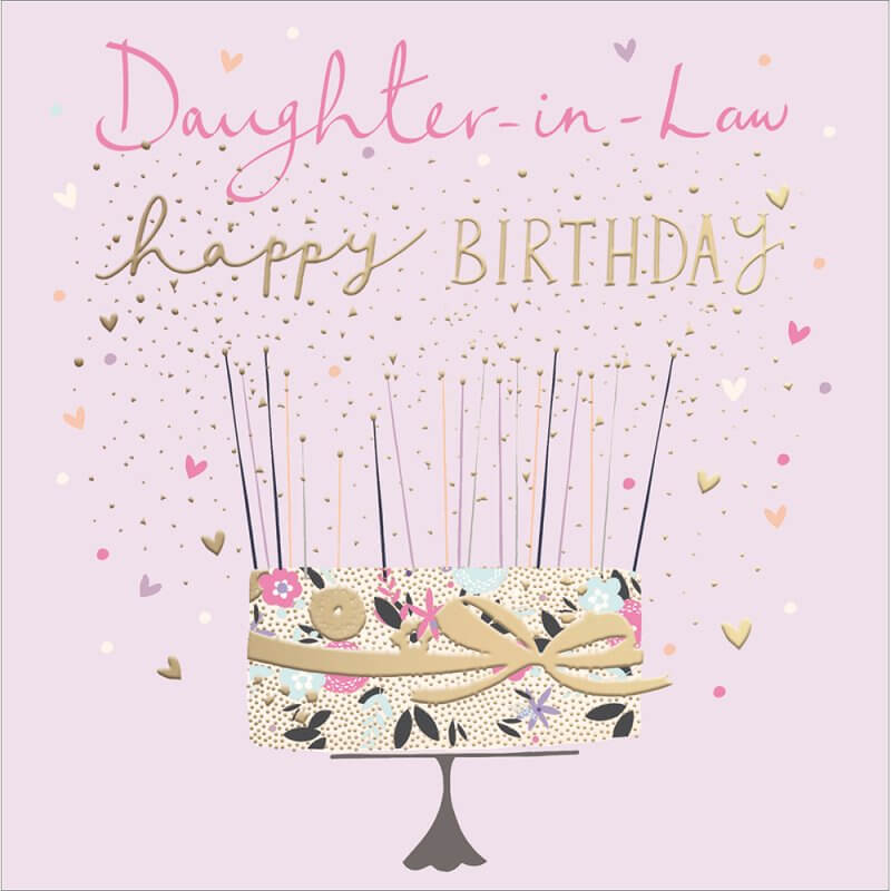 Daughter-in-Law Birthday Card Cake & Candles