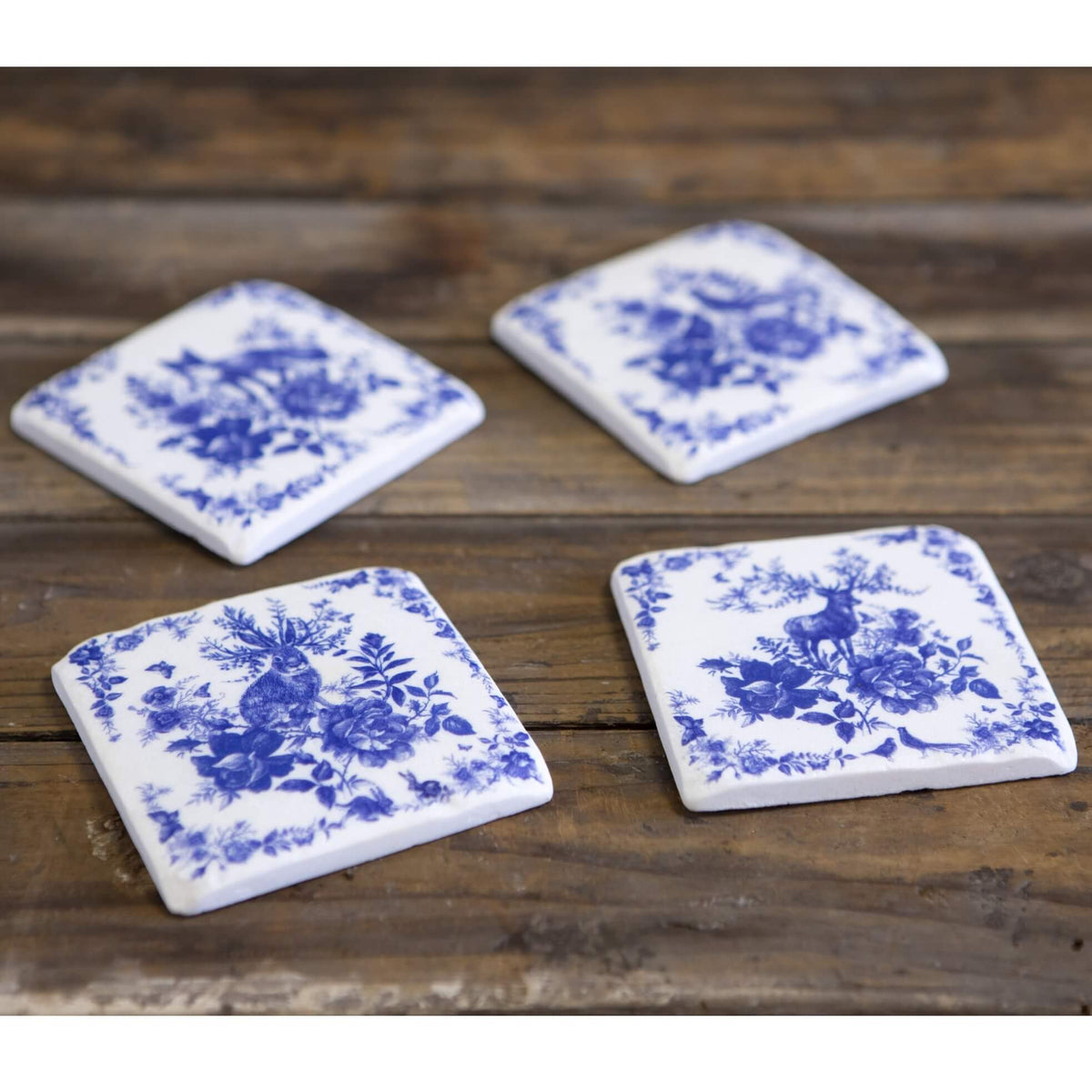 Blue Delft Countryside Animal Coaster Set of 4