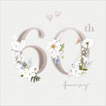 Diamond 60th Anniversary Card Flower & Gems