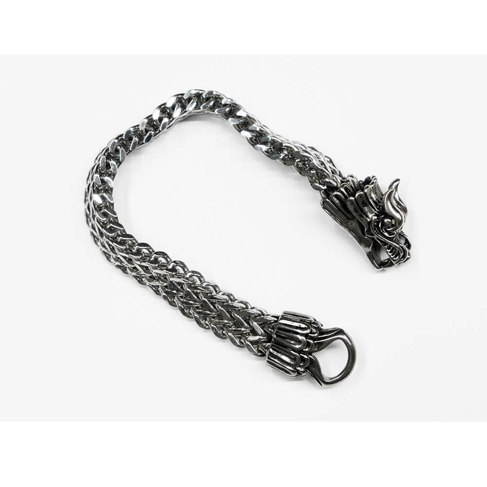 Stainless Steel Bracelet with Dragon Head Clasp