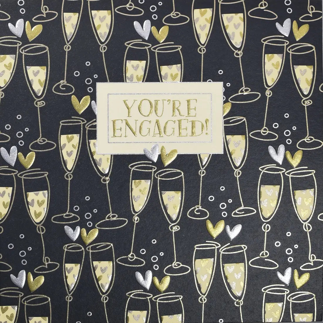 Champagne Glasses You're Engaged Engagement Card in Southend