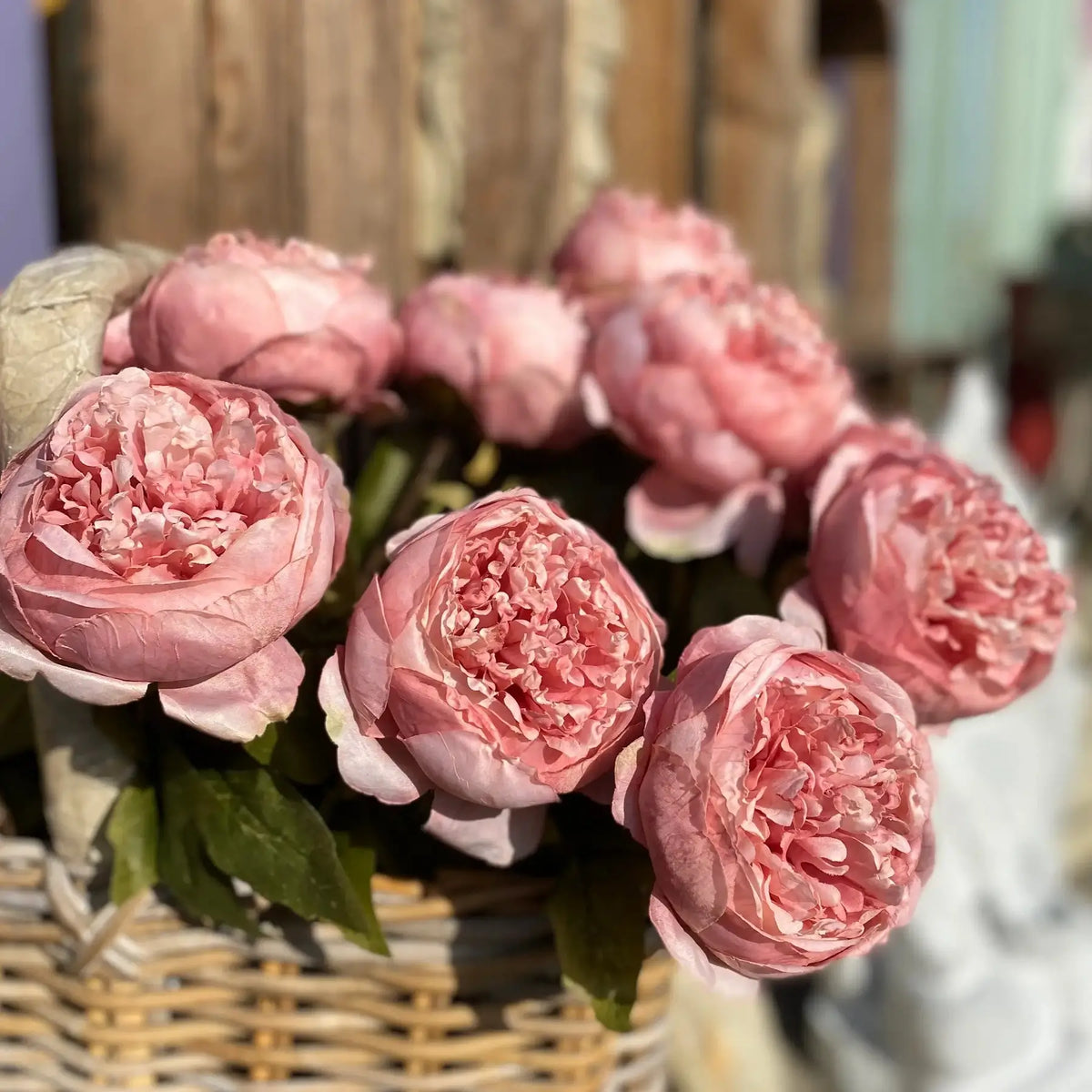 Faux Antique Pink Peony Flower Stem by Gisela Graham at stockist shop Under the Sun