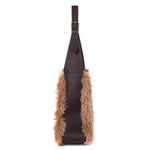 Large Mocha Mousse Faux Leather and Fur Handbag BAG80