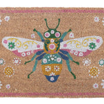 Natural Floral Bee Coir Doormat