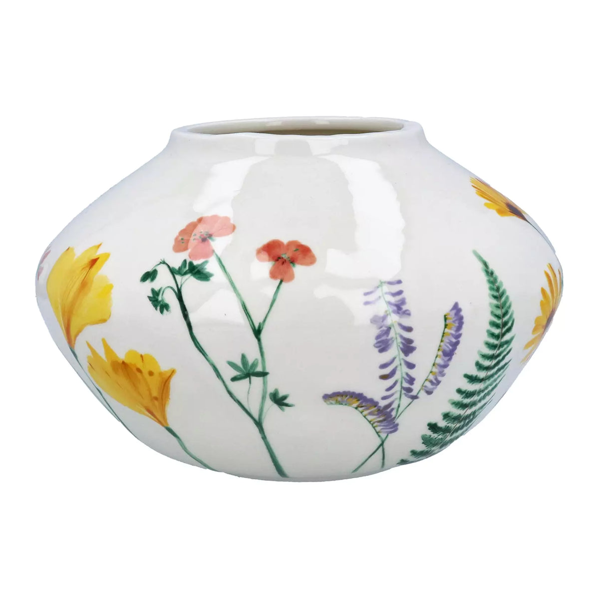 Bowl Shape Floral Ceramic Vase