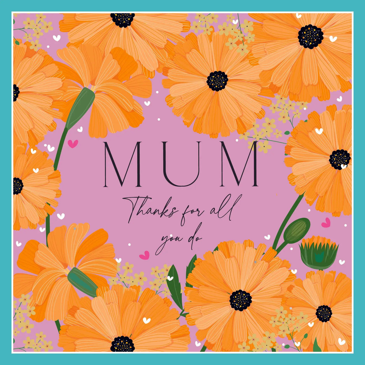 Pretty flowers Mum thank you card by Belly Button in Southend card shop Under the Sun