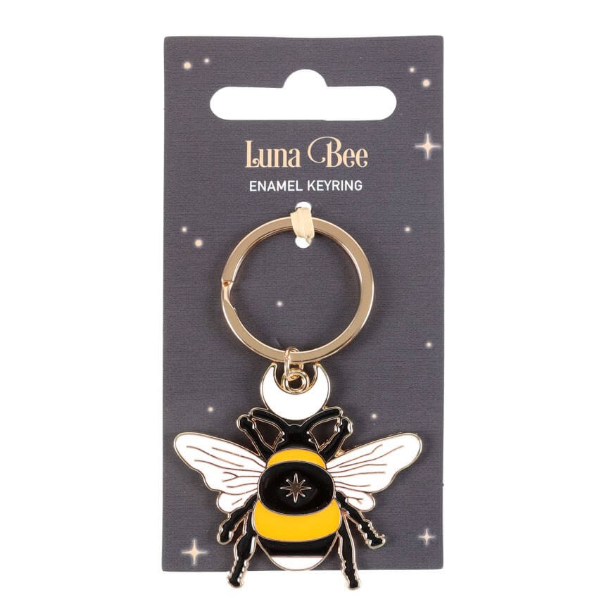 Forest Bee Metal Enamel Keyring