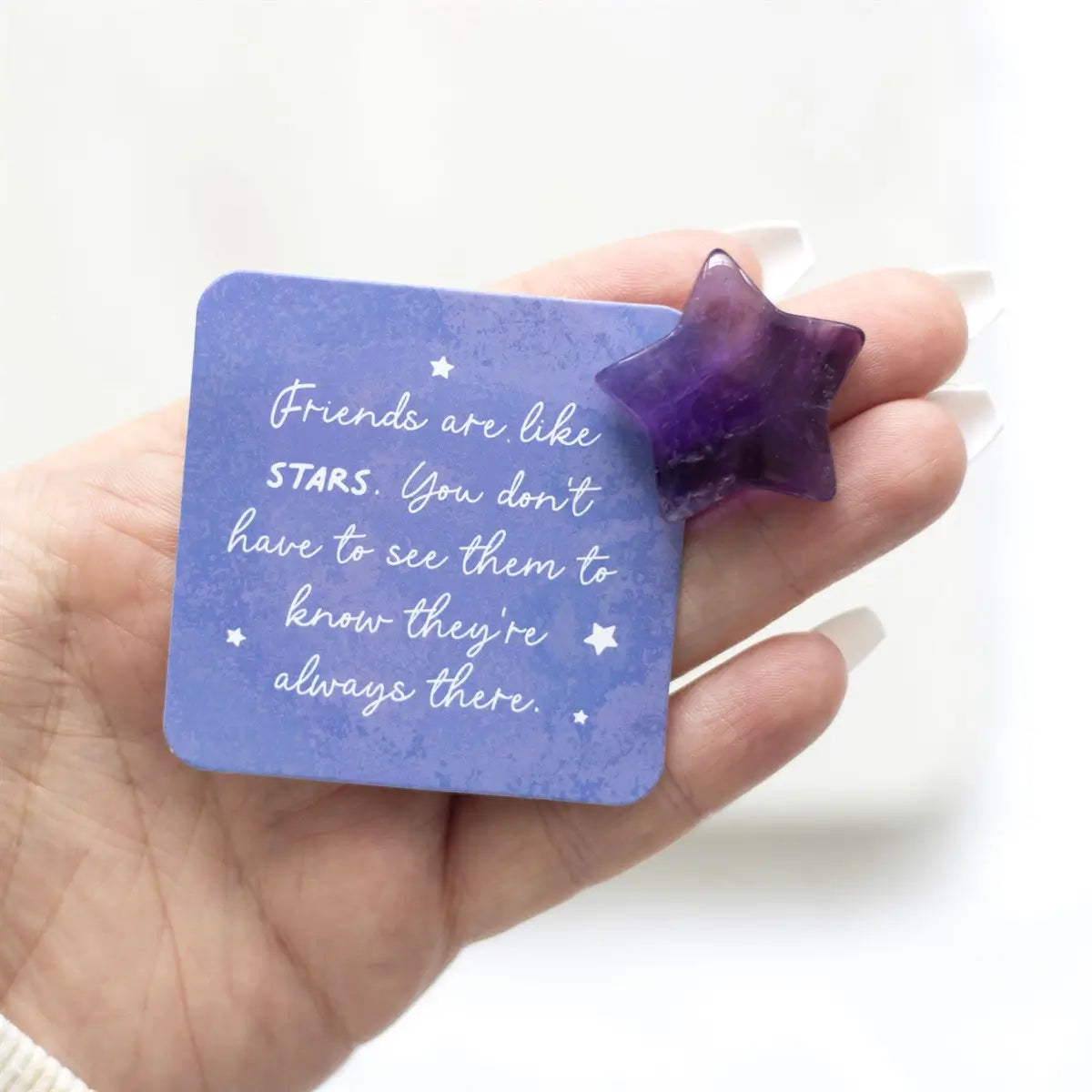 Friends Are Like Stars Amethyst Crystal Lucky Star