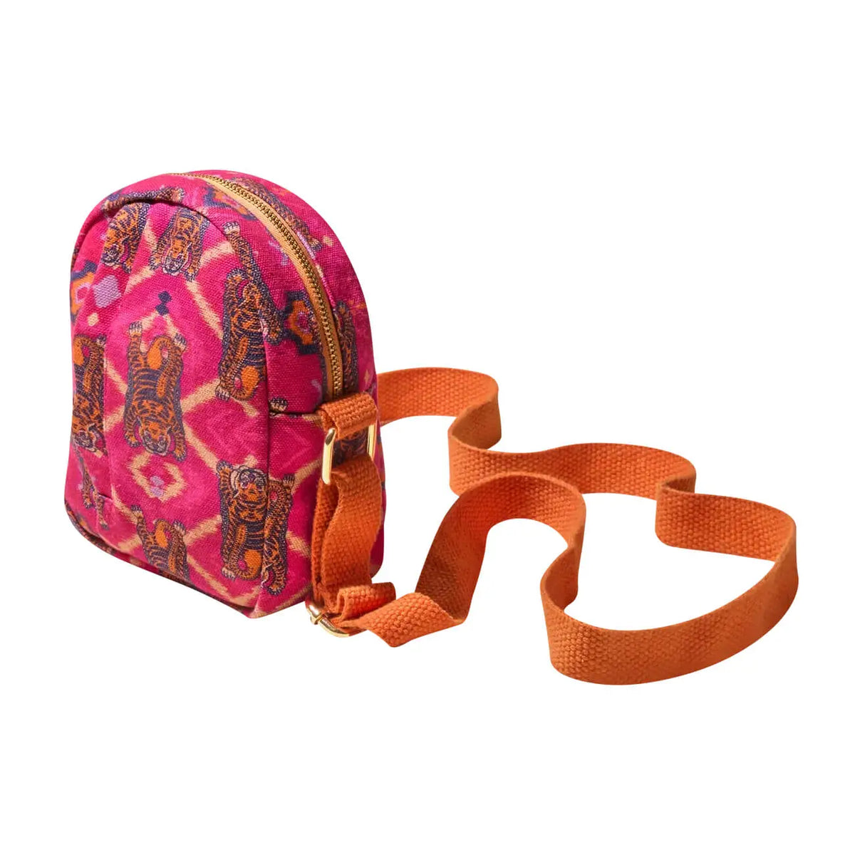 Fuchsia Pink Ikat Tigers Canvas Out and About Bag from Powder Designs in Southend