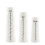 Trio Of Bud Vases – Love Hope Dream by East of India in Southend 
