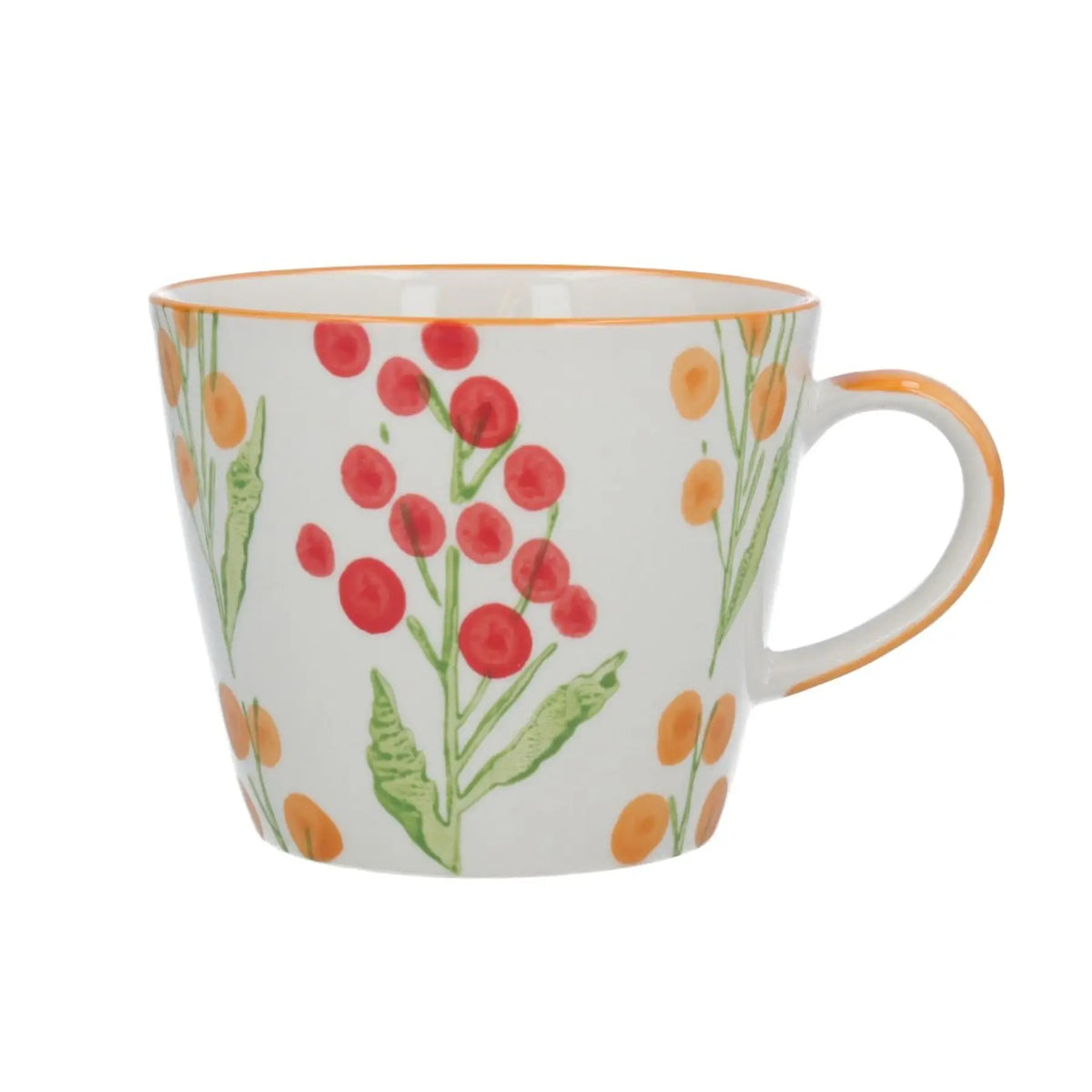 Red and Yellow Wattle Ceramic Mug by Gisela Graham stockist shop Under the Sun in Southend