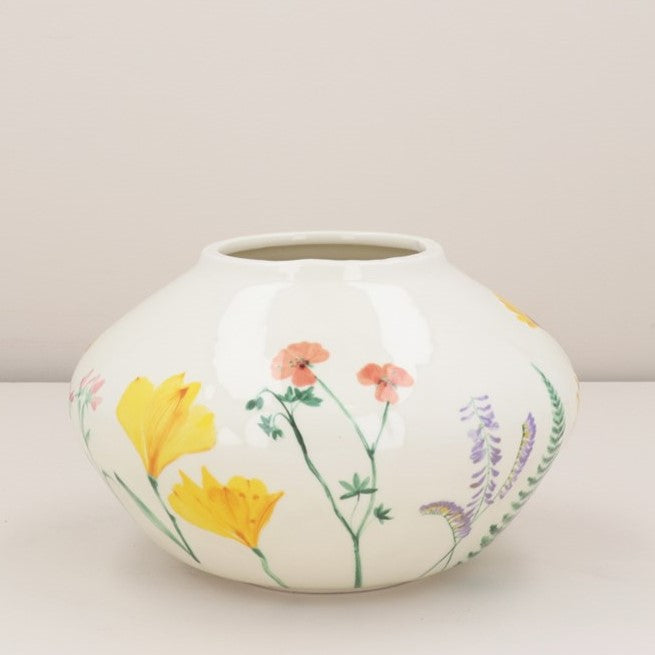 Bowl Shape Floral Ceramic Vase