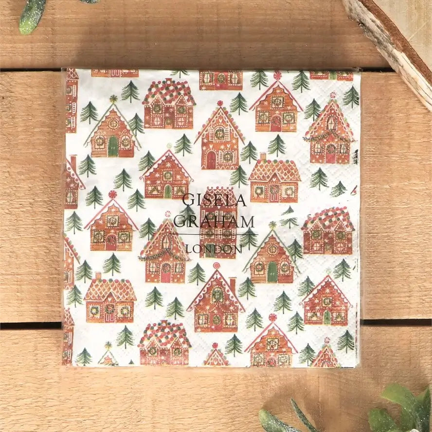 Gisela Graham Gingerbread House Napkins Pack of 20