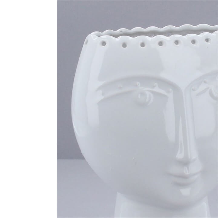 White Ceramic Lady Vase | Gisela Graham