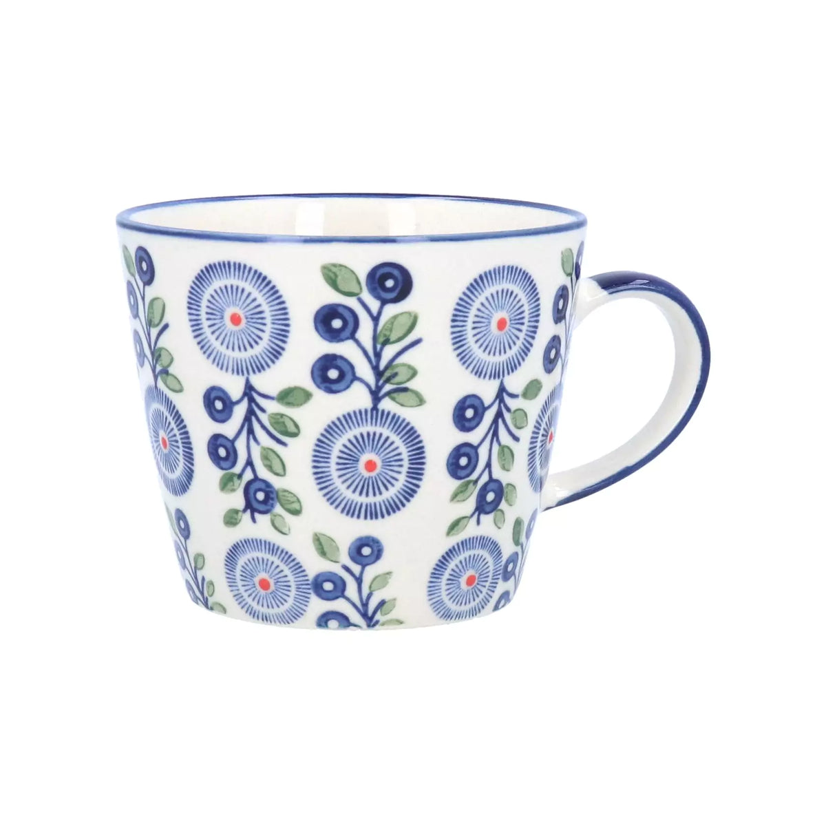 Navy Bellis Daisy Ceramic Mug