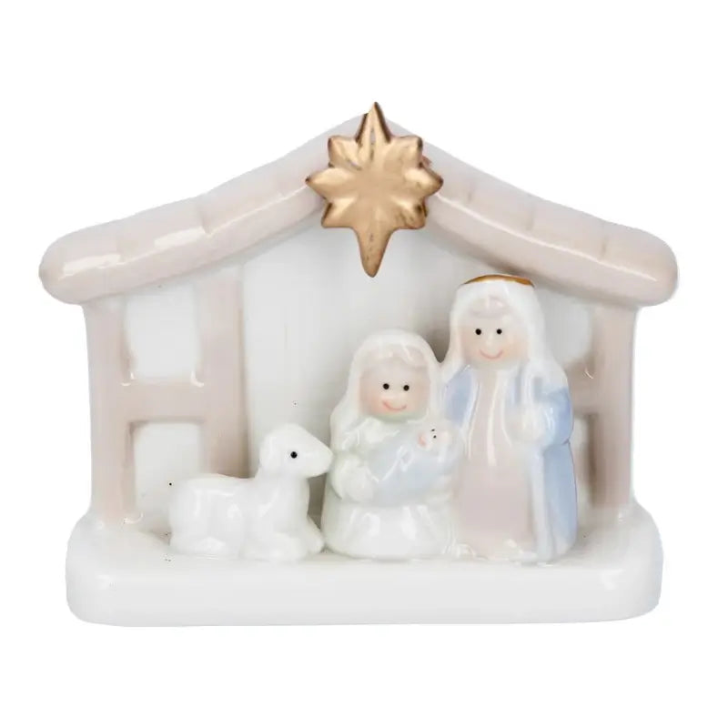 Buy Gisela Graham Pastel Ceramic Nativity Scene Ornament in Southend at Under the Sun gift shop