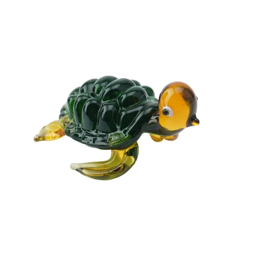 Artisan Glass Green Turtle Trinket Ornament