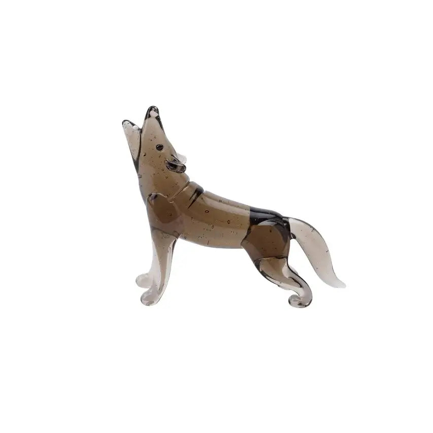 Artisan Glass Howling Wolf Figurine