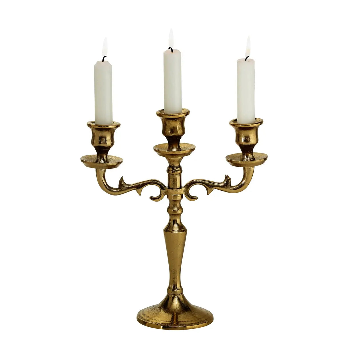 Gold Triple Dinner Candle Candelabra