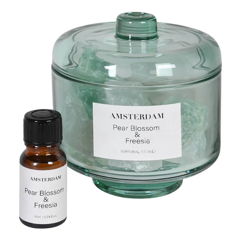 Amsterdam Green Quartz Crystal Diffuser Oil Set Southend shop