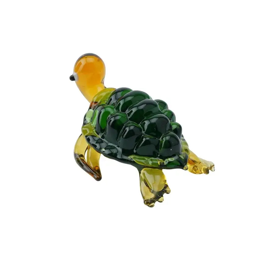 Artisan Glass Green Turtle Trinket Ornament