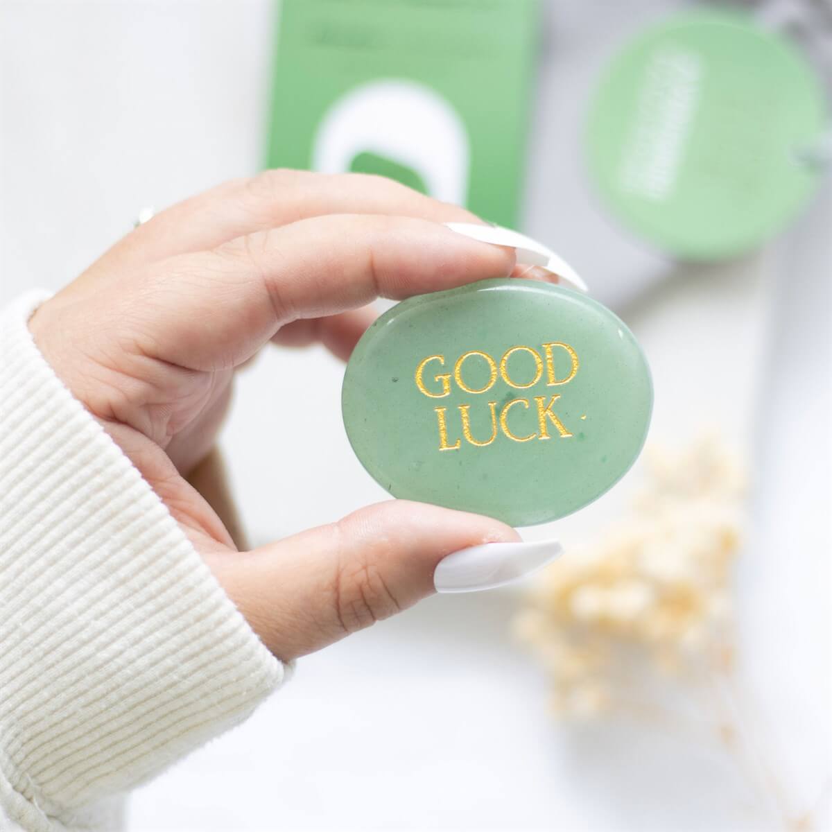 Crystal Palm Stone | Good Luck Aventurine