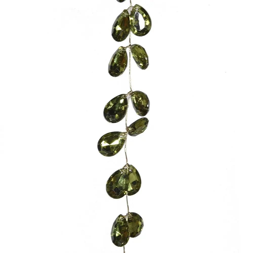 Beaded Green Laurel Leaf Garland