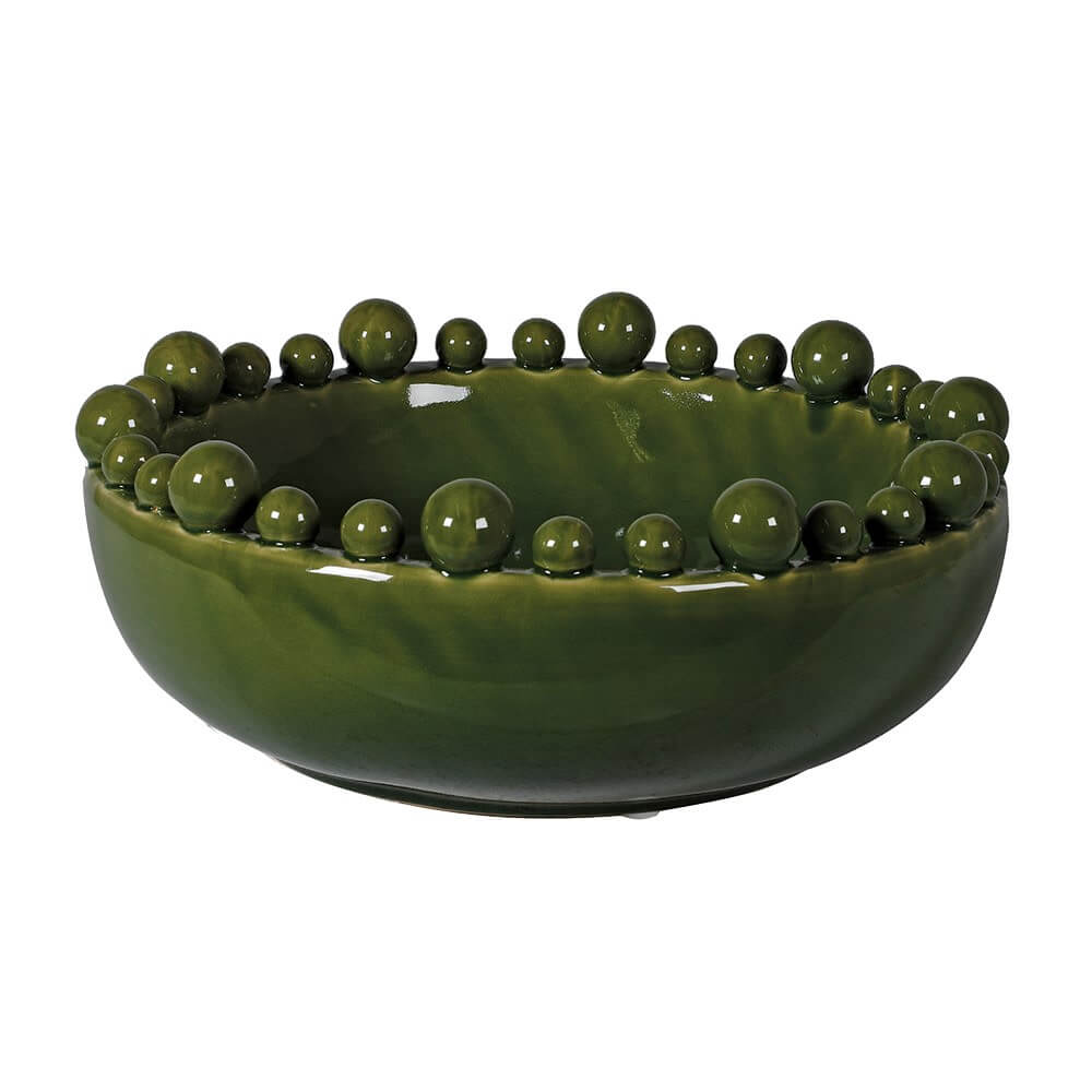 Large Green Bowl with Bobble Edge Rim in Southend at Under the Sun shop