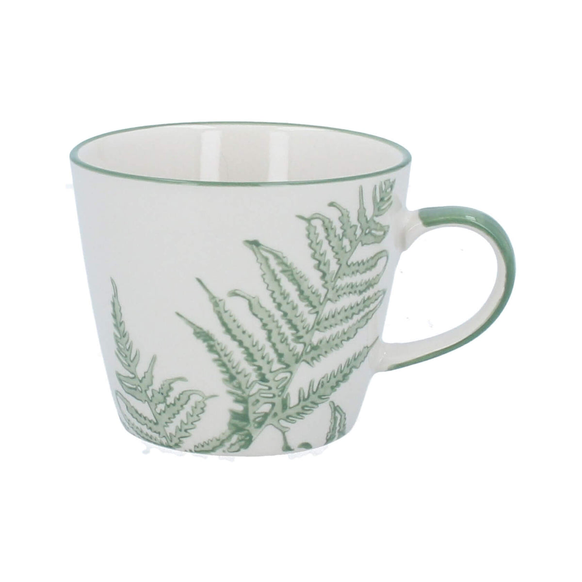 Green ferns leaf design mug by Gisela Graham