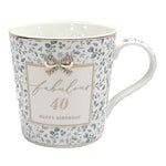 Green Hearts Design Mug 40th Birthday