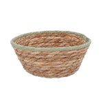 Green Trim Natural Woven Basket Mini Bowl by gisela graham