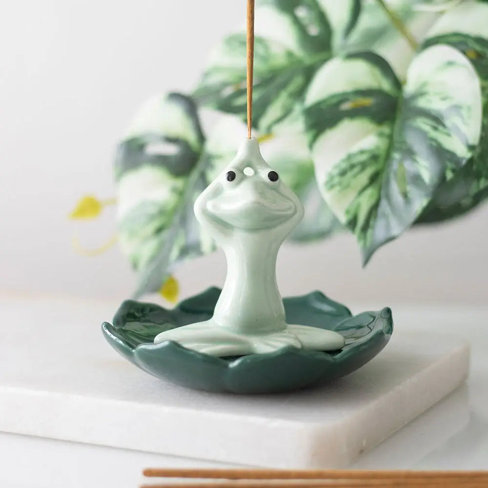 Buy Green Yoga Frog Incense Stick Holder in Southend at Under the Sun incense shop