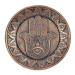 Gold Hand of Hamsa incense holder dish in Southend at Under the Sun shop